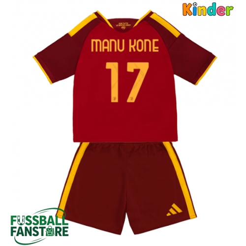 AS Roma Manu Kone #17 Replik Heimtrikot Kinder 2026-27 Kurzarm (+ Kurze Hosen)
